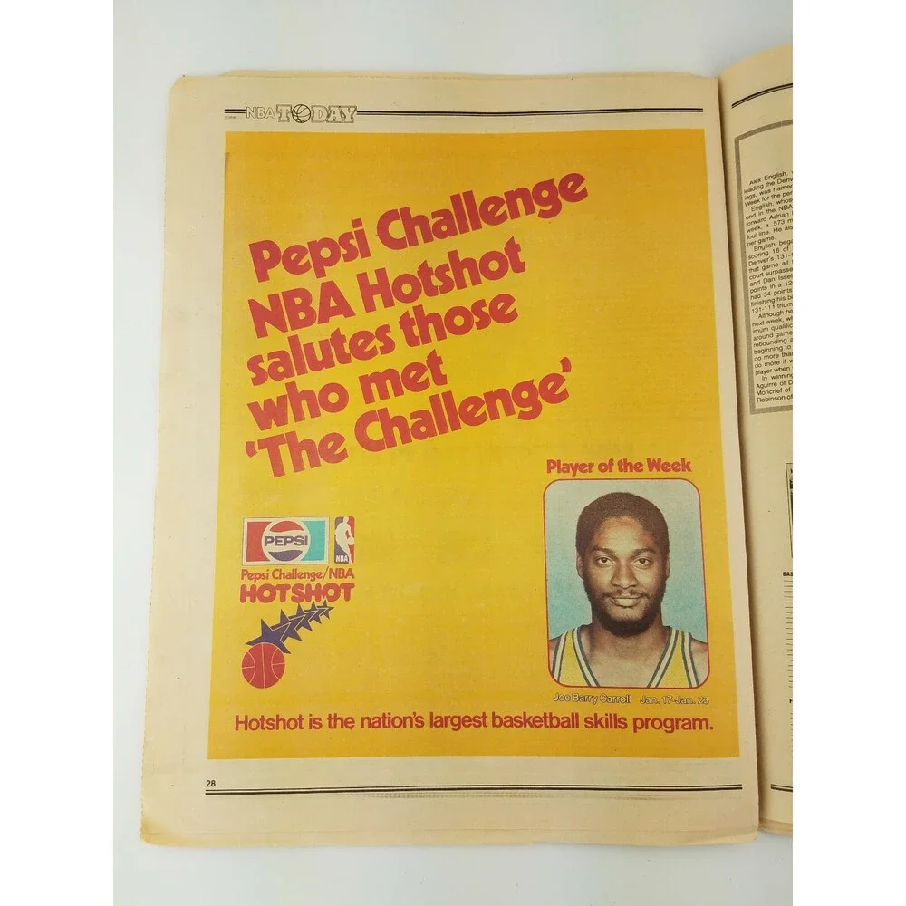RARE 1983 NBA Today Newspaper Magazine Basketball New Jersey NETS Vtg 80s 1980s